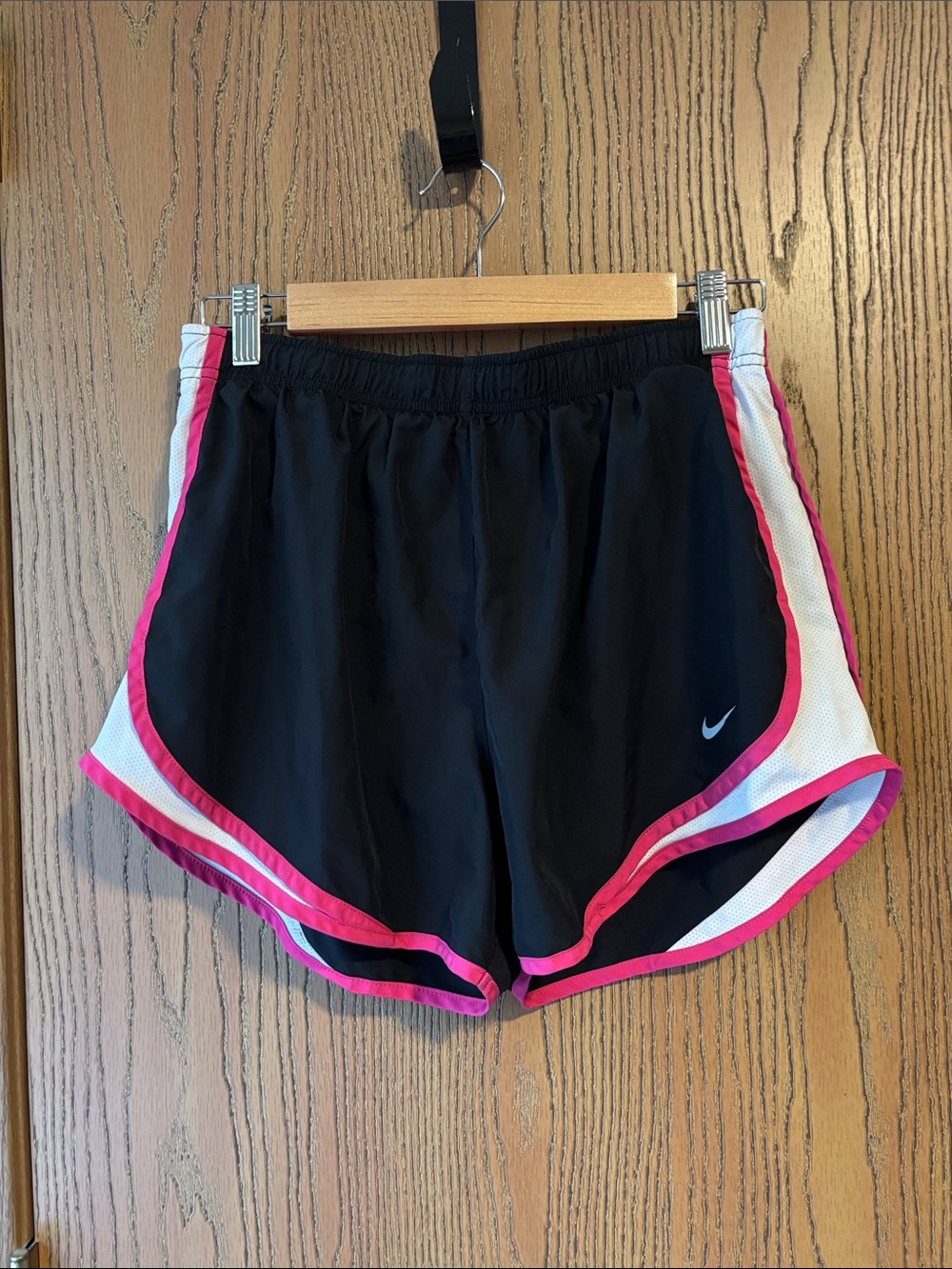 Nike Women’s Black Athletic Shorts with Pink Trim